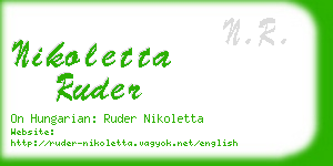 nikoletta ruder business card
